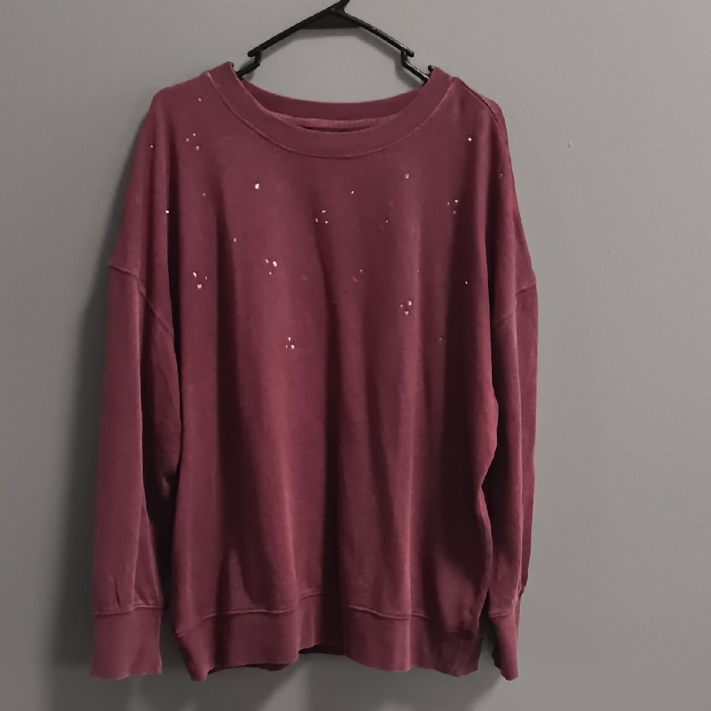 Maurices Maroon Sweatshirt with Star Details